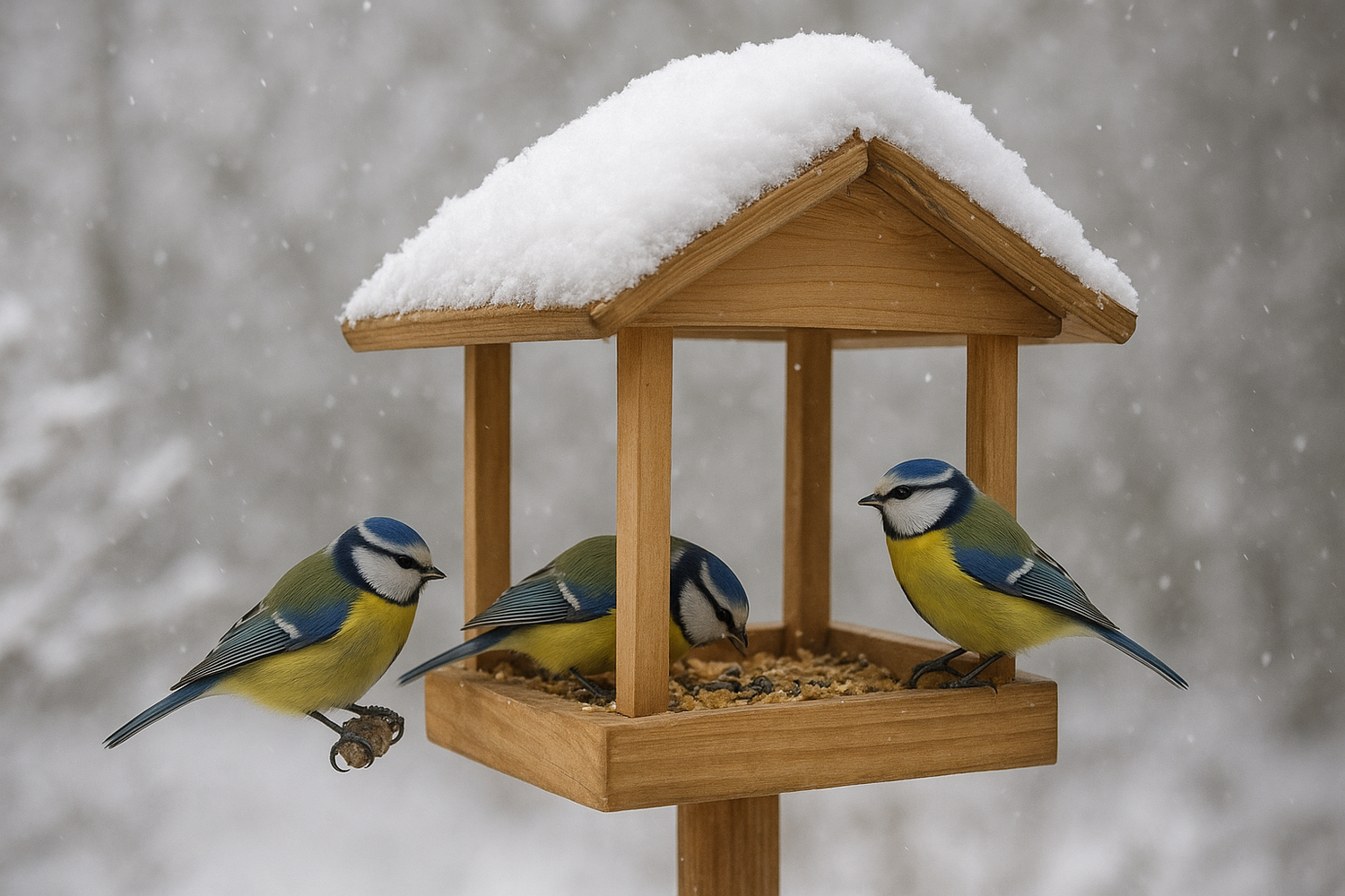 Putnu barība ziemā, saulespuķu sēklas un tauku bumbas d ārza un savvaļas putniem